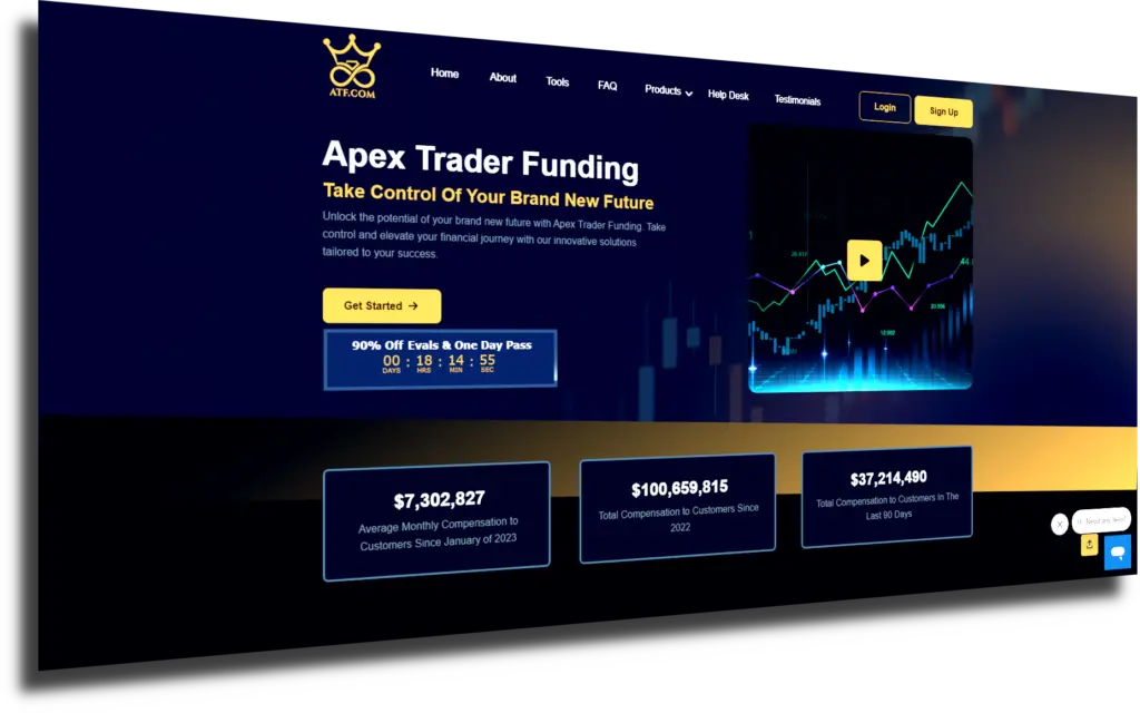 Apexin trader funding nettisivu