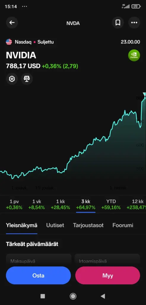 Nordnetin mobiilitreidausovellus